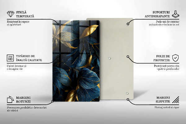 Tábua corte Folhas decorativas com ouro