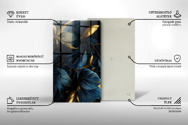 Tábua corte Folhas decorativas com ouro