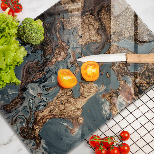 Tábua de corte Pedra decorativa com ouro