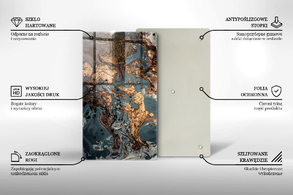 Tábua de corte Pedra decorativa com ouro