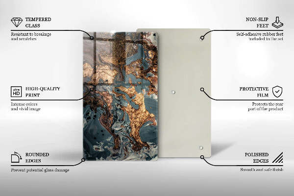 Tábua de corte Pedra decorativa com ouro