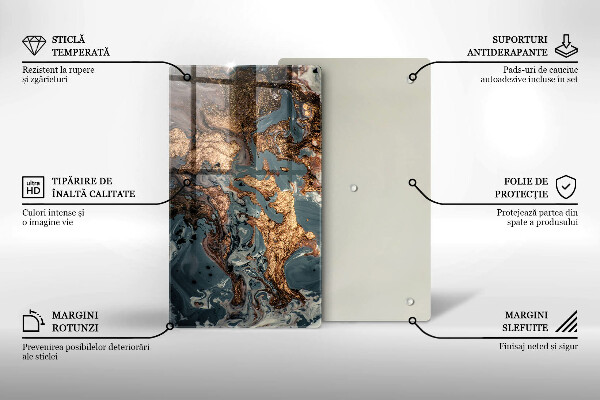 Tábua de corte Pedra decorativa com ouro