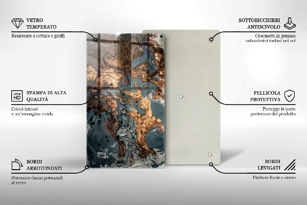 Tábua de corte Pedra decorativa com ouro