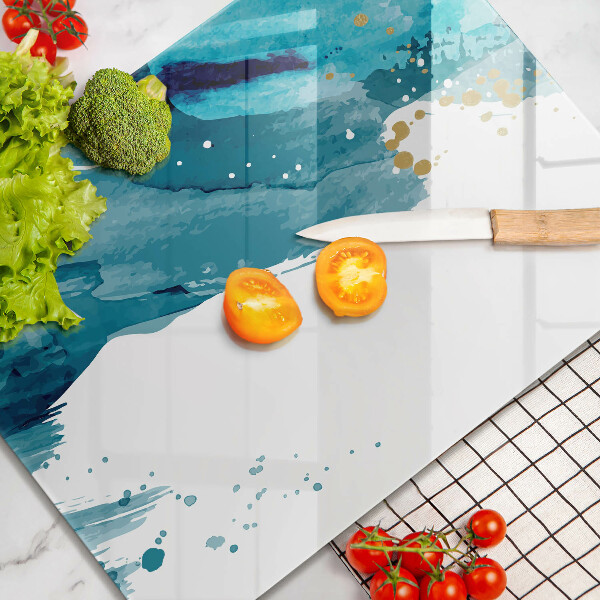 Tábua de cortar de vidro Manchas azuis