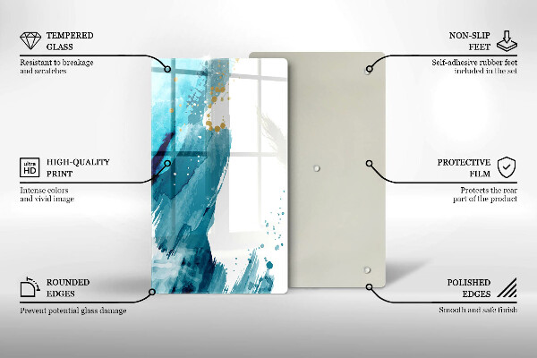 Tábua de cortar de vidro Manchas azuis