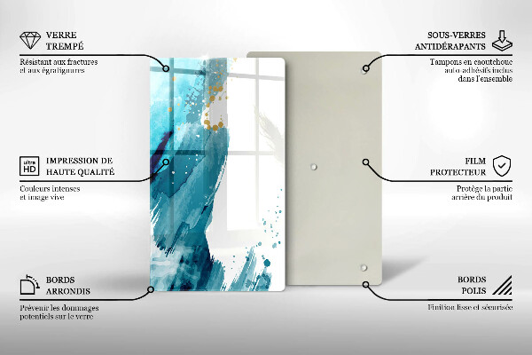 Tábua de cortar de vidro Manchas azuis