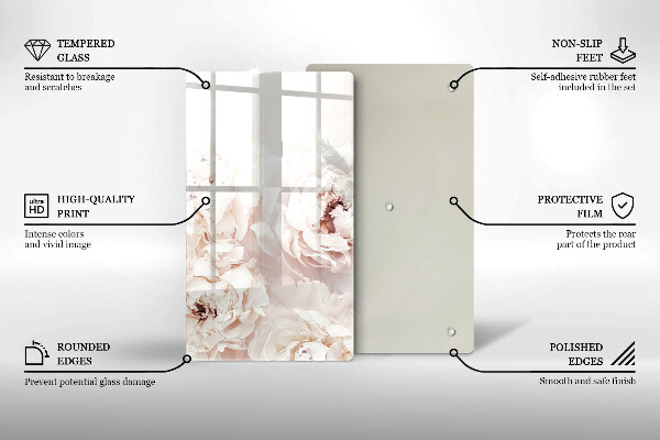 Tábua de cortar alimentos Peônias pastéis