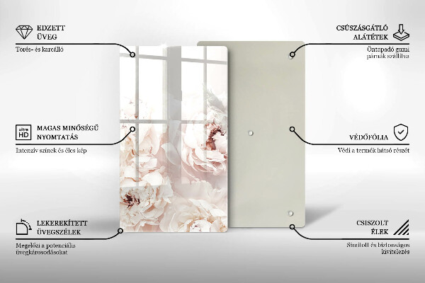 Tábua de cortar alimentos Peônias pastéis