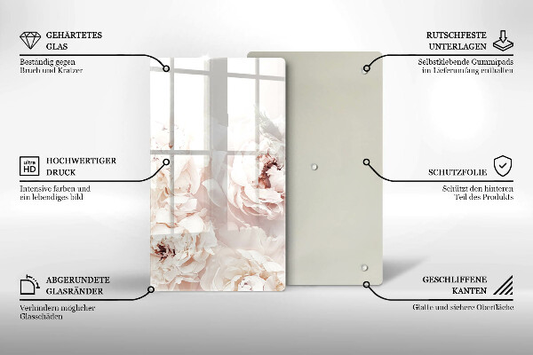 Tábua de cortar alimentos Peônias pastéis