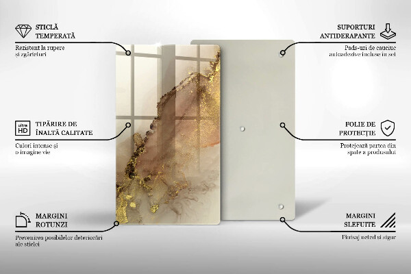 Tábua de vidro Ouro abstrato