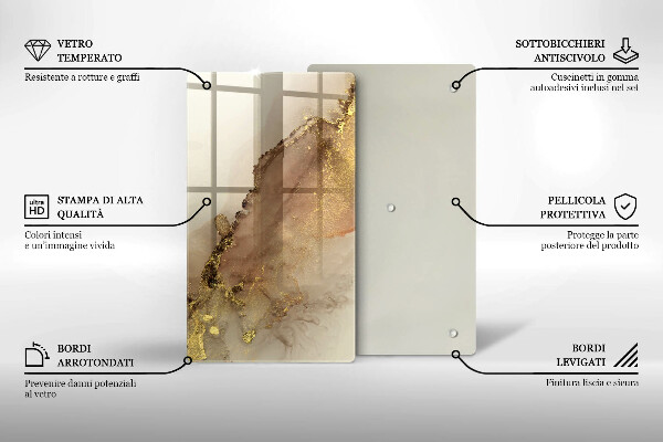 Tábua de vidro Ouro abstrato