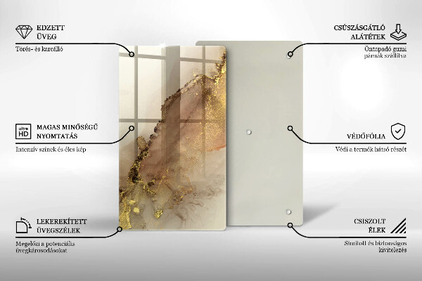 Tábua de vidro Ouro abstrato