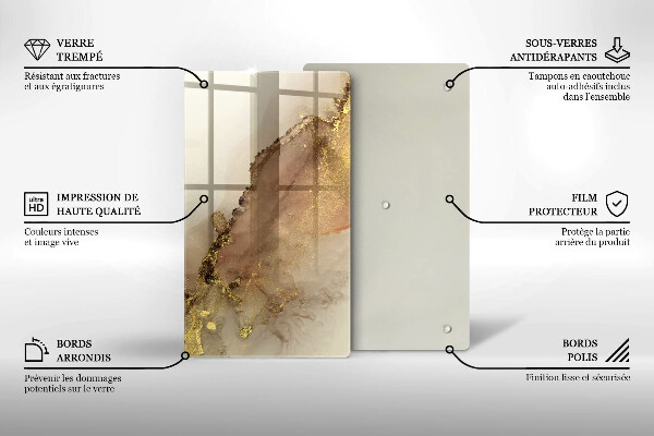 Tábua de vidro Ouro abstrato