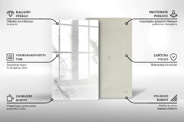 Tábua de cortar de vidro Mármore moderno