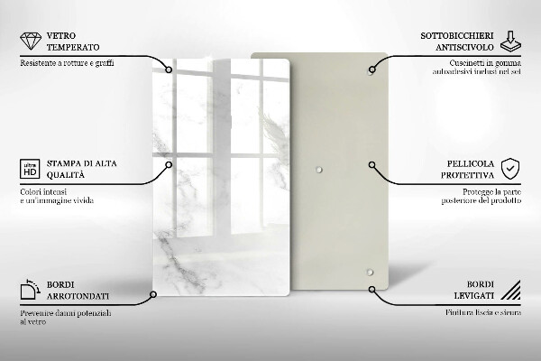 Tábua de cortar de vidro Mármore moderno