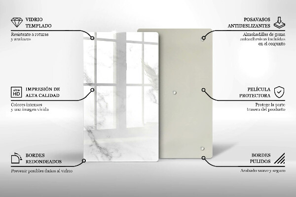 Tábua de cortar de vidro Mármore moderno