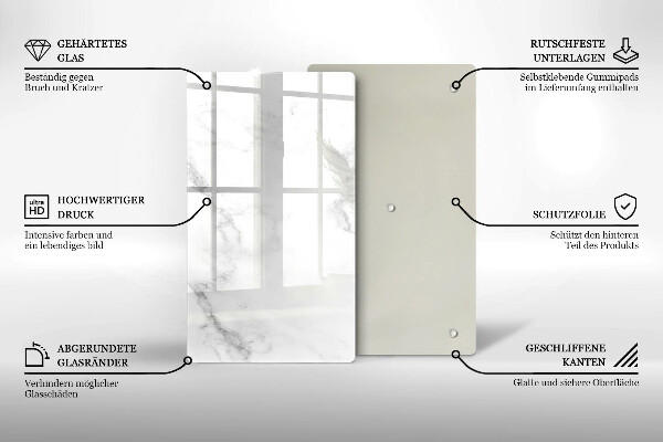 Tábua de cortar de vidro Mármore moderno