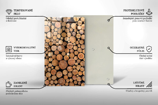 Tábua de vidro Troncos de árvores