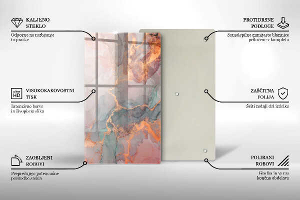 Tábua para cozinha Mármore com ouro