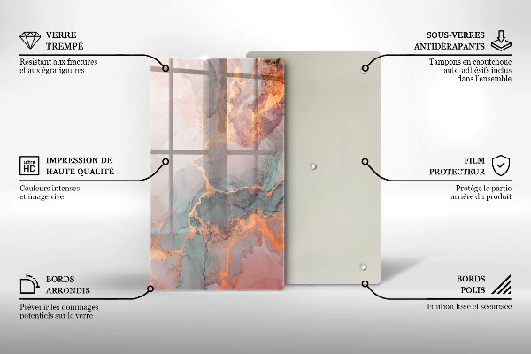 Tábua para cozinha Mármore com ouro