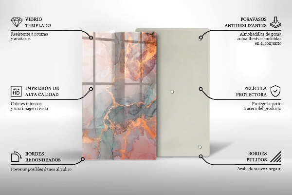 Tábua para cozinha Mármore com ouro
