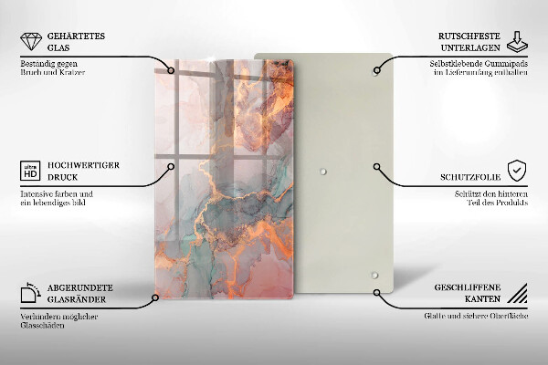Tábua para cozinha Mármore com ouro