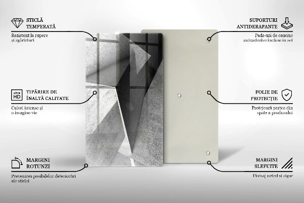 Tábua de cortar de vidro Abstração concreta