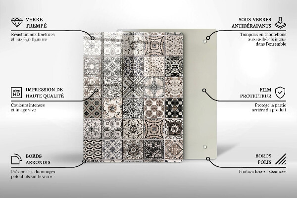 Tábua de cortar de vidro Abstração concreta