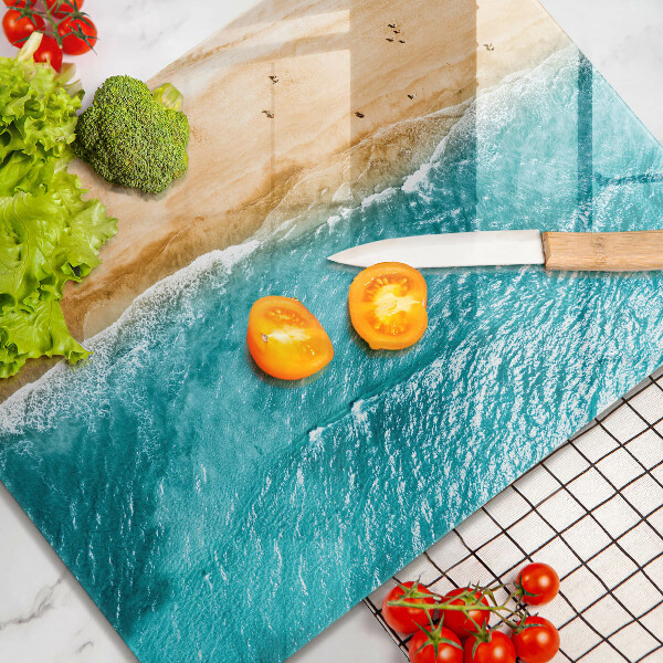 Tábua de cortar alimentos A praia e o mar