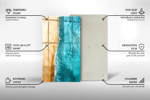 Tábua de cortar alimentos A praia e o mar