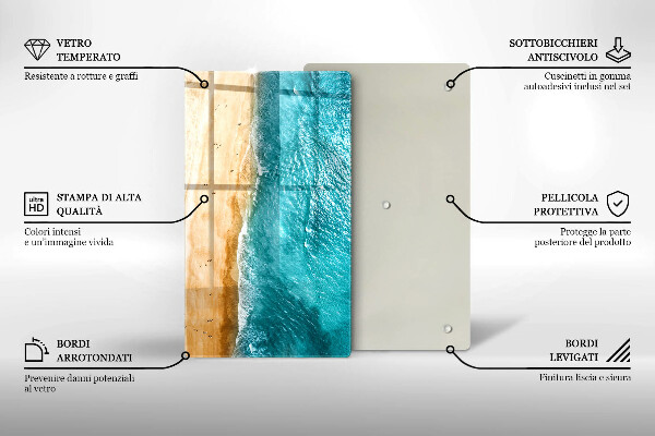 Tábua de cortar alimentos A praia e o mar