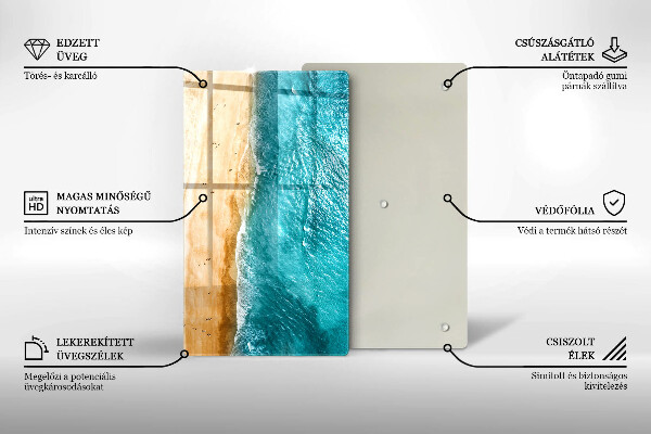 Tábua de cortar alimentos A praia e o mar