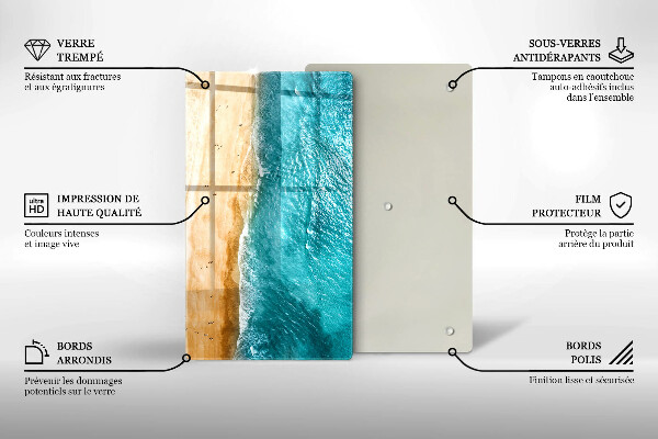 Tábua de cortar alimentos A praia e o mar