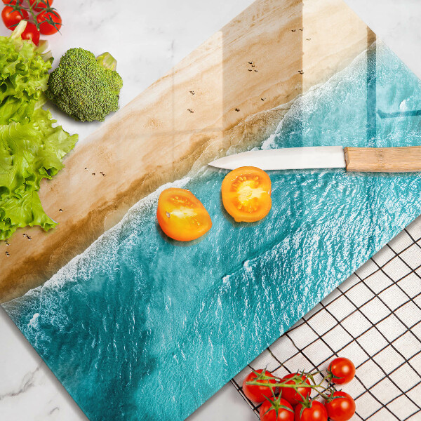 Tábua de cortar alimentos A praia e o mar