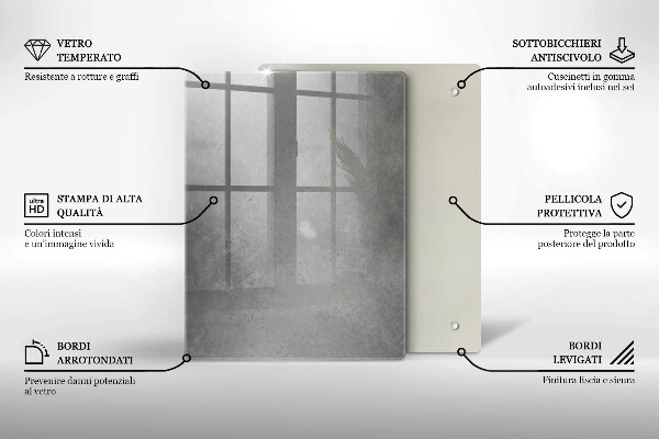Tábua de corte de vidro A natureza planta musgo