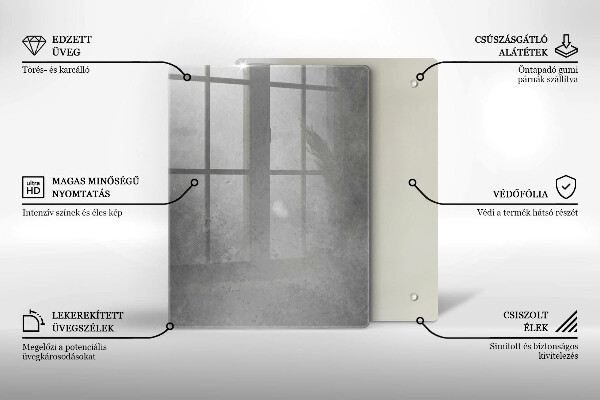 Tábua de corte de vidro A natureza planta musgo