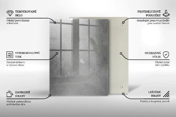 Tábua de corte de vidro A natureza planta musgo