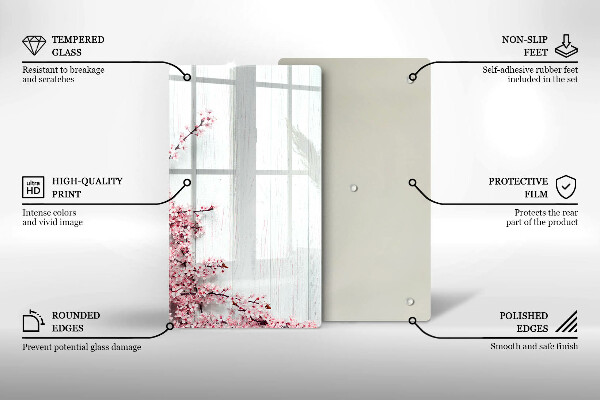 Tábua de corte de vidro Flores nas tábuas