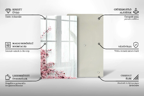 Tábua de corte de vidro Flores nas tábuas