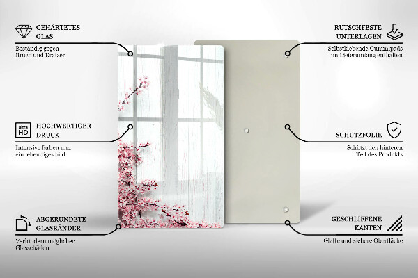 Tábua de corte de vidro Flores nas tábuas