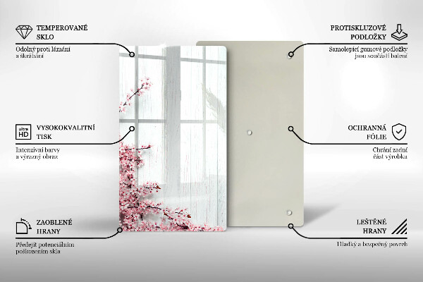 Tábua de corte de vidro Flores nas tábuas