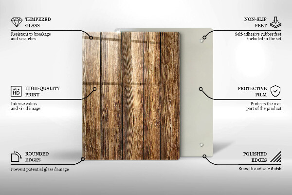 Tábua de corte de vidro Flores nas tábuas