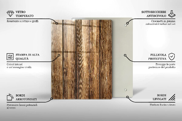 Tábua de corte de vidro Flores nas tábuas