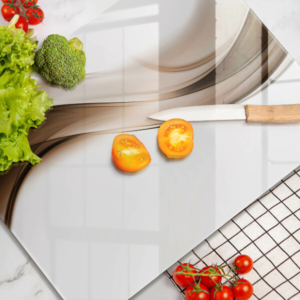 Tábua de vidro Linhas marrons abstratas