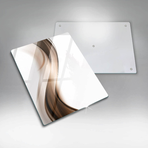 Tábua de vidro Linhas marrons abstratas