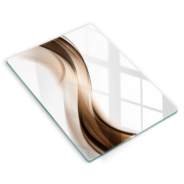 Tábua de vidro Linhas marrons abstratas