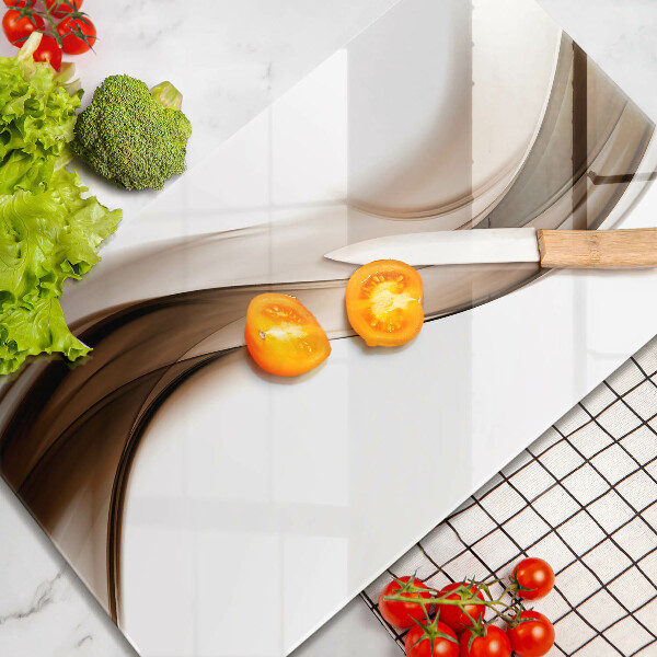 Tábua de vidro Linhas marrons abstratas