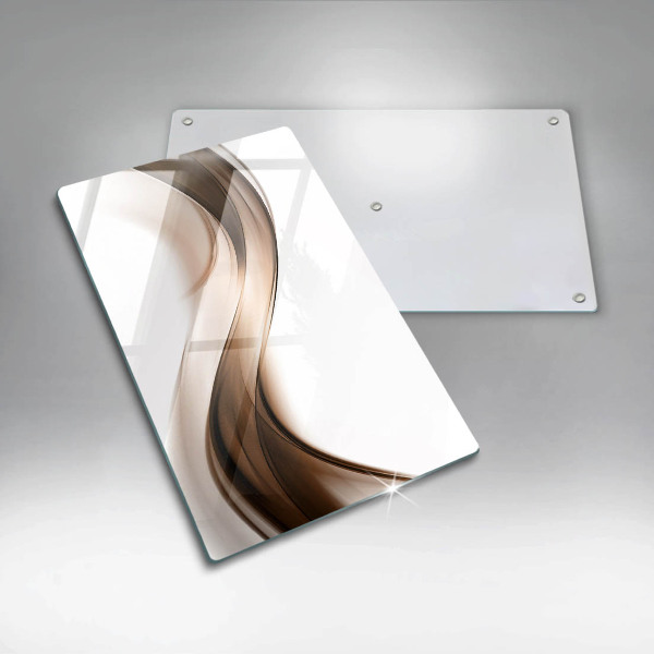 Tábua de vidro Linhas marrons abstratas