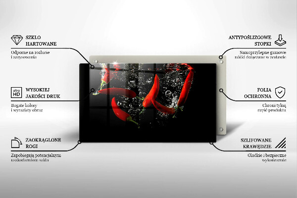 Tábua para corte Pimentas em água