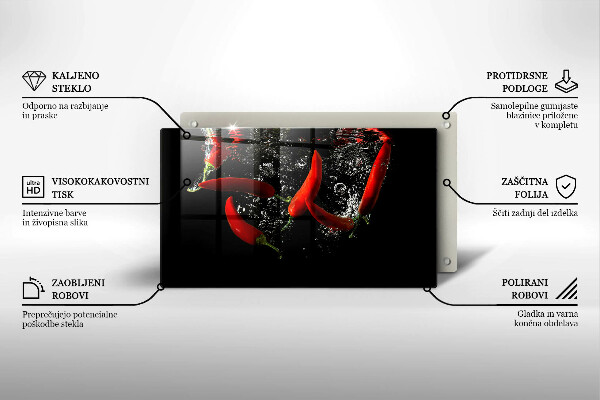 Tábua para corte Pimentas em água